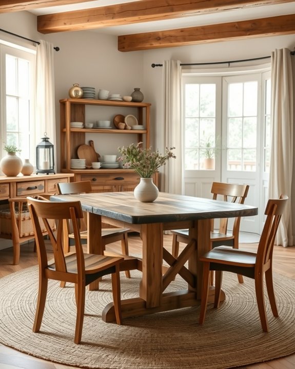 cozy rustic dining elements