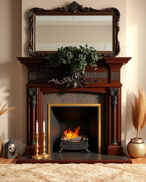 cozy rustic fireplace decor