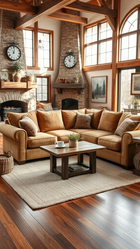 cozy rustic l shaped couches