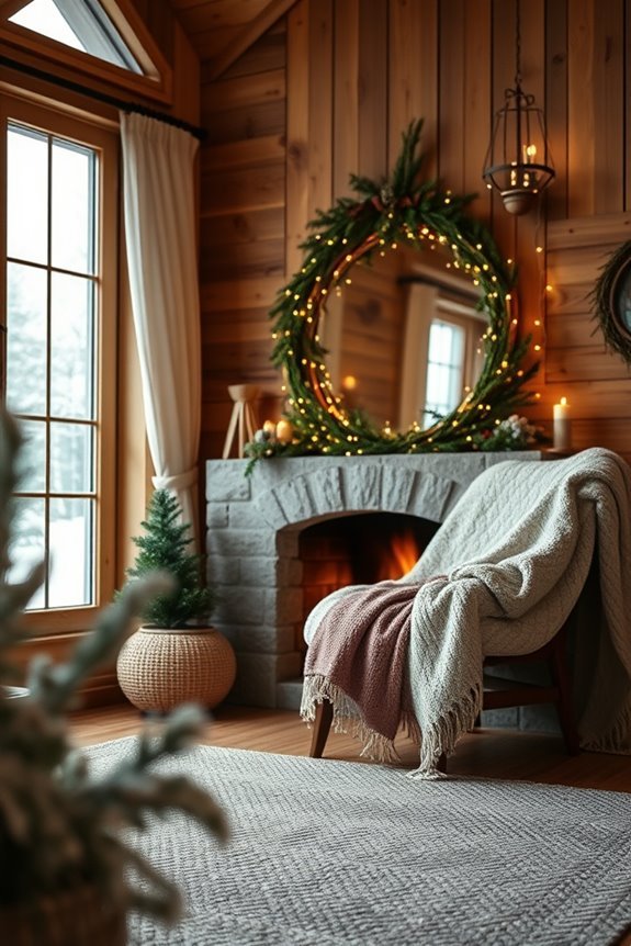 cozy rustic winter mirrors