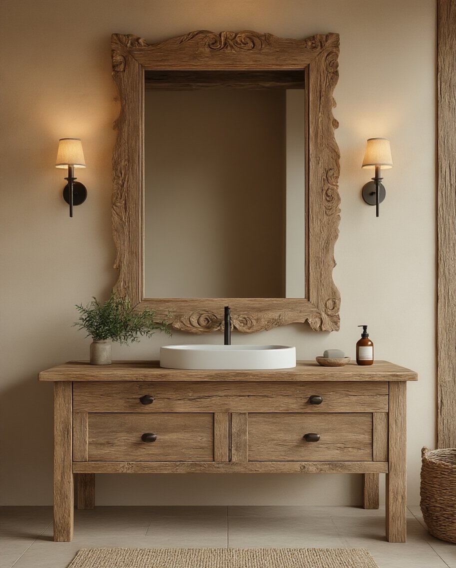 cozy rustic wood mirrors