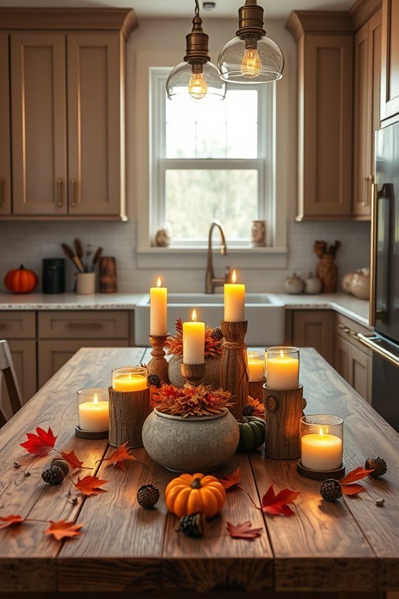 cozy seasonal candle decor