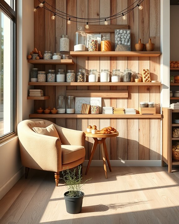 cozy seating and lighting