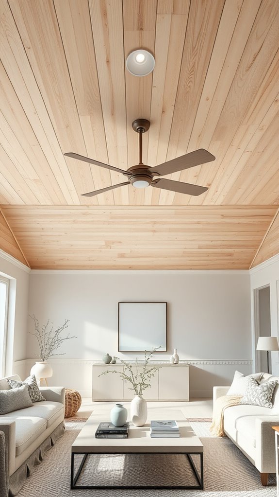 cozy shiplap ceiling fan