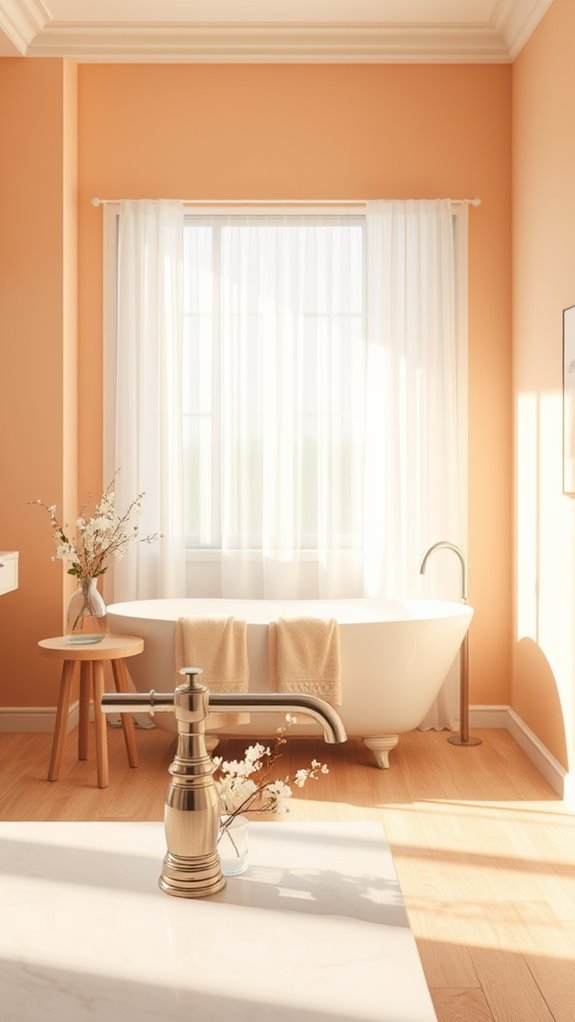 cozy soft peach bathroom