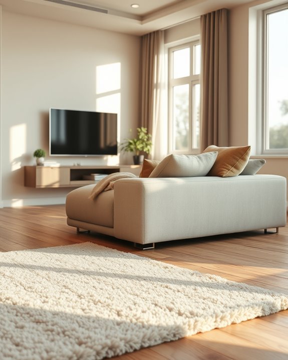 cozy soft rug layering
