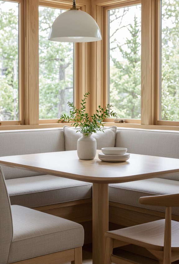 cozy space maximizing banquette seating