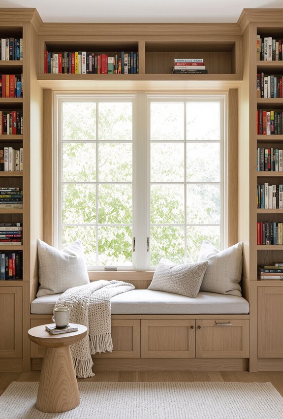cozy sunlit window reading nook