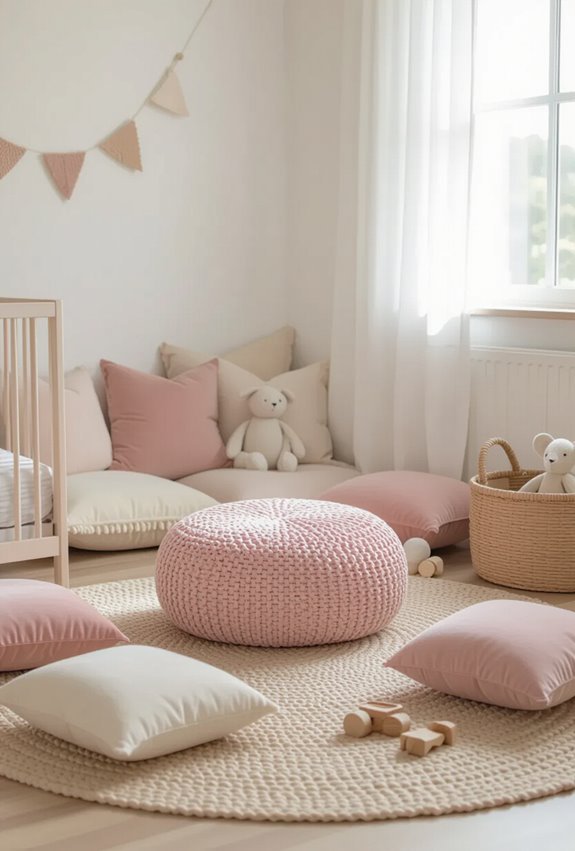 cozy tactile pink seating