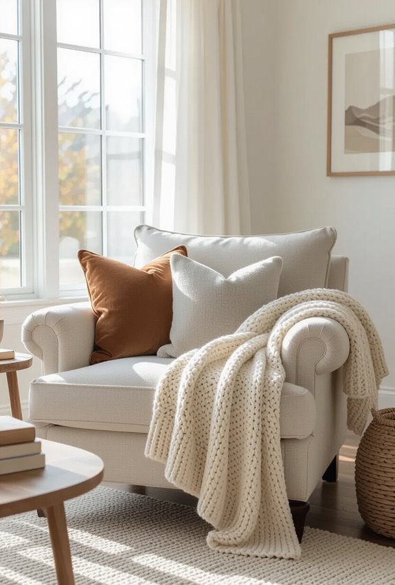 cozy textured layers with pillows