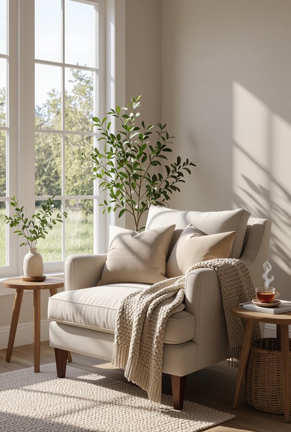 cozy textured reading nook