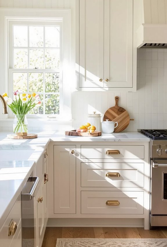 cozy timeless beadboard kitchen cabinetry