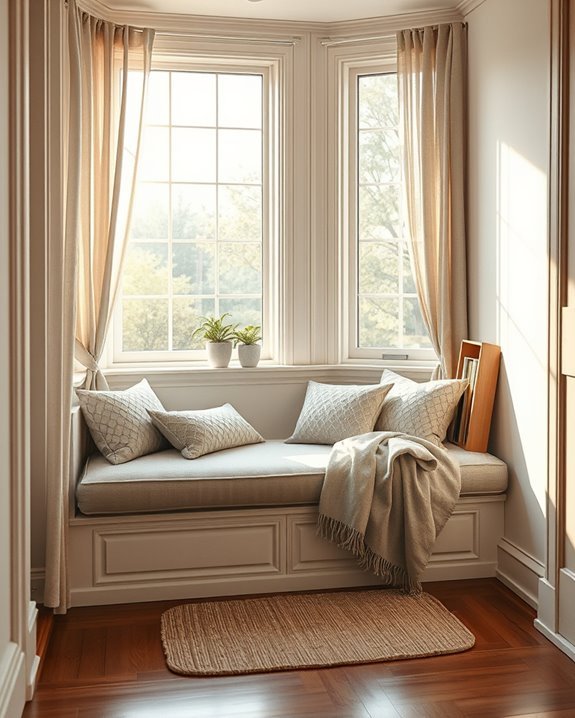 cozy under window reading nook