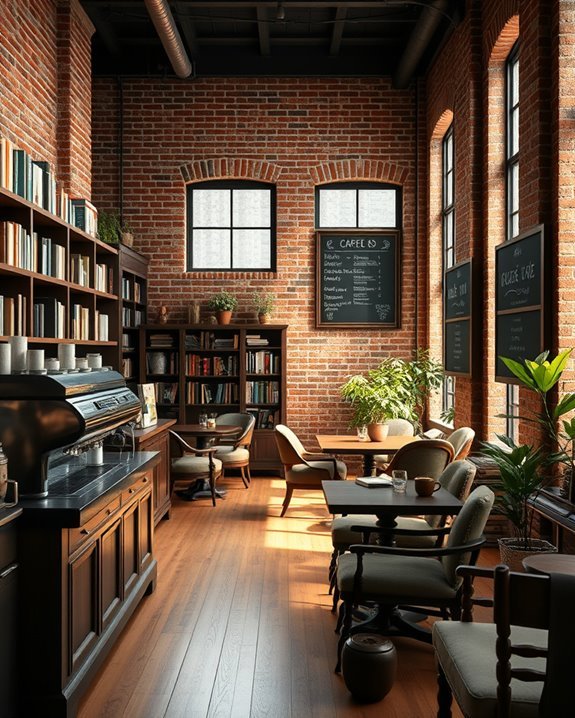 cozy urban bookshop atmosphere