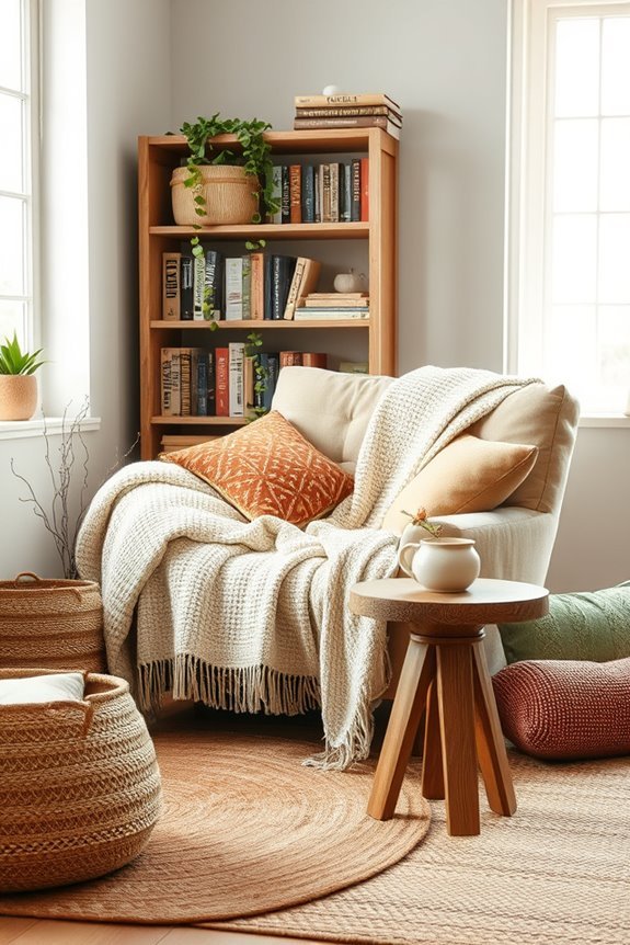 cozy vintage reading nook