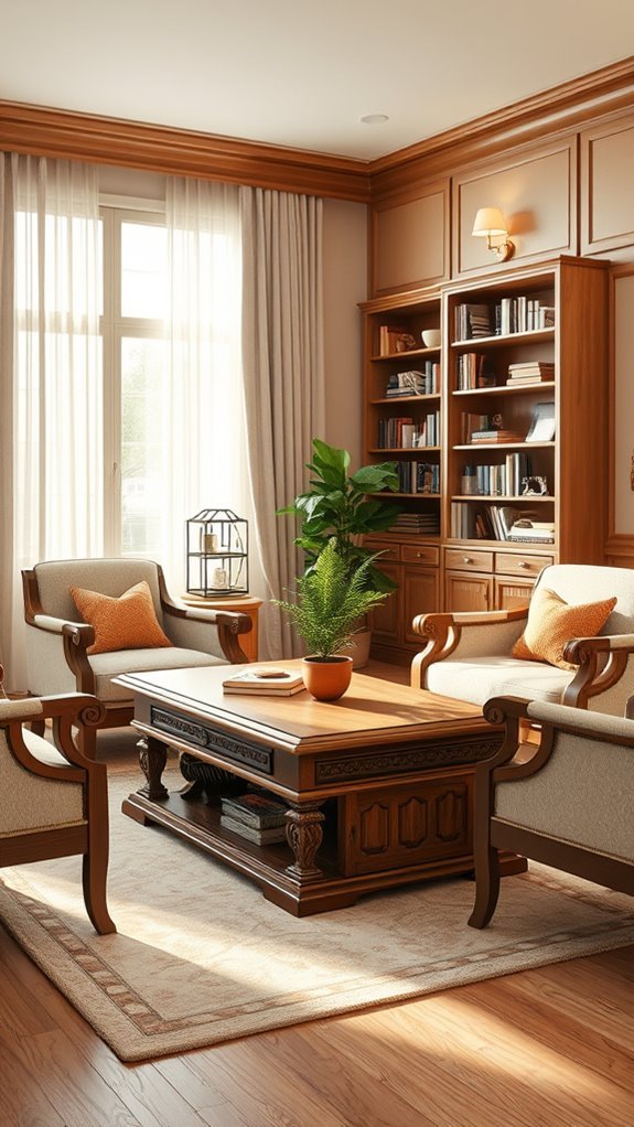 cozy warm wood finishes