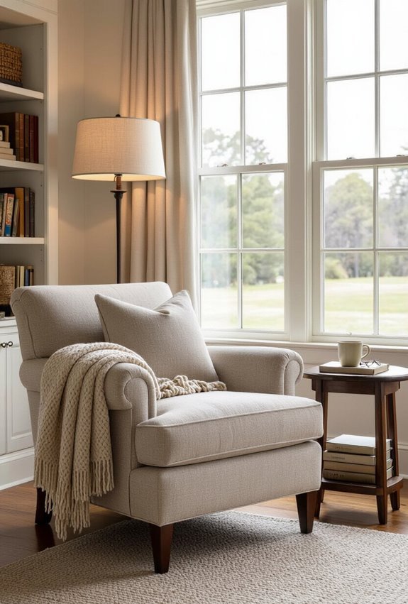 cozy window reading nook