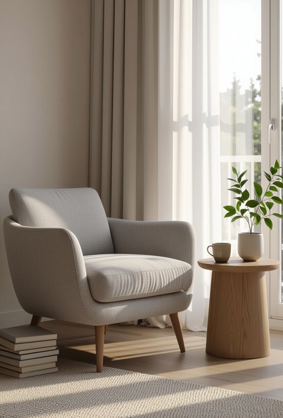 cozy window side reading nook