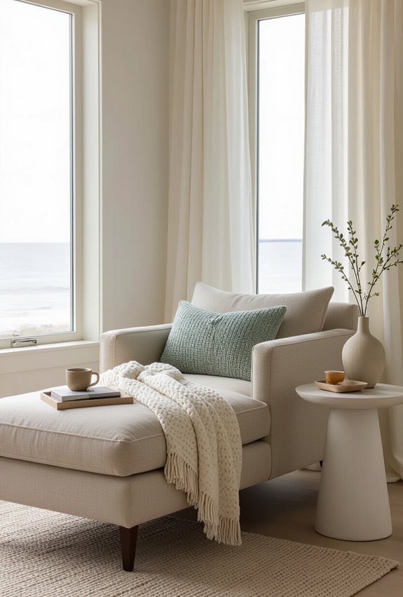 cozy window side reading nook