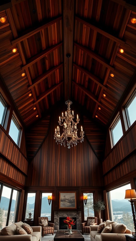 cozy wood panel interiors