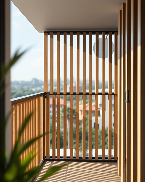 cozy wooden balcony grills