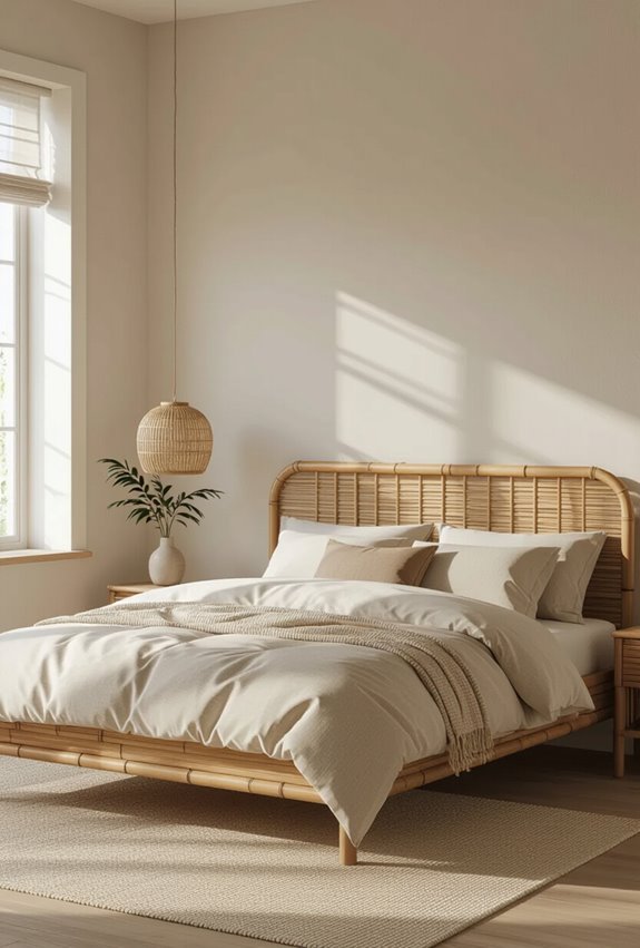 cozy woven bamboo bedscape