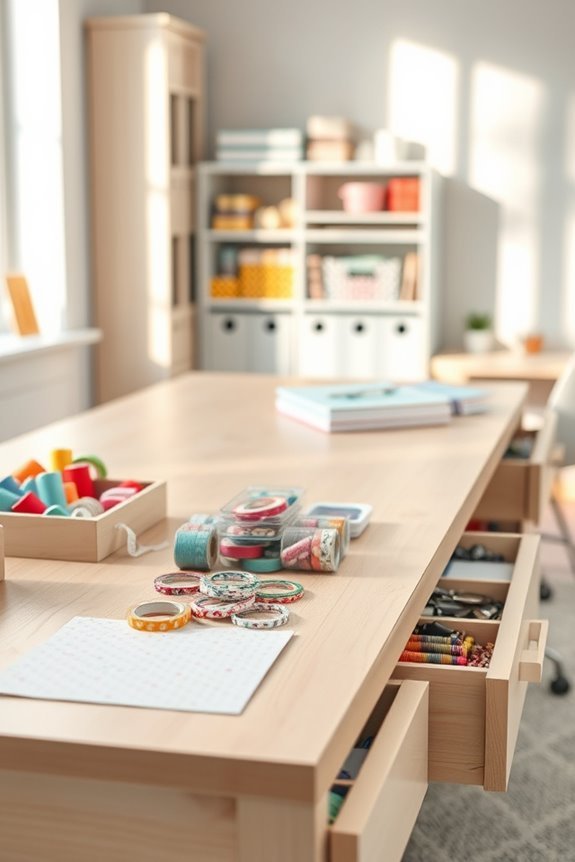 craft table with storage