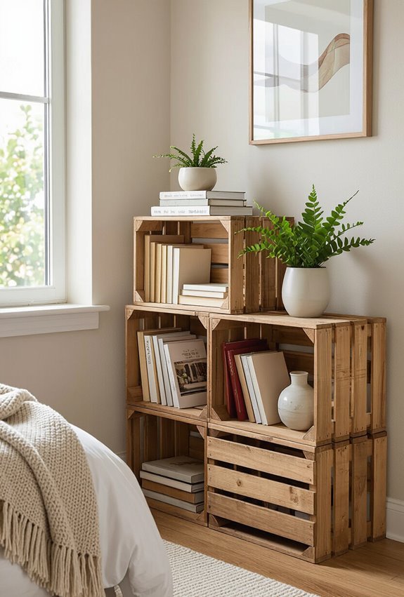 crate and pallet diy bookshelves
