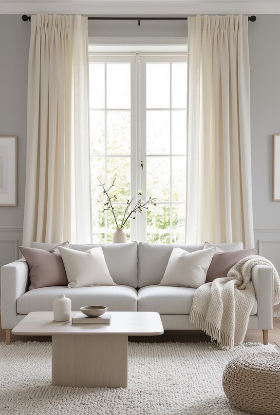 cream curtains soften grey