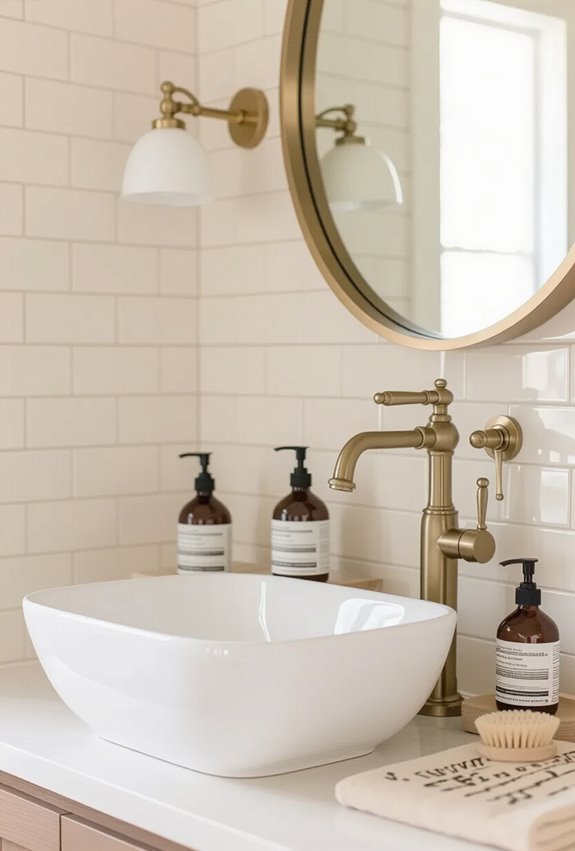 cream tile warm grout