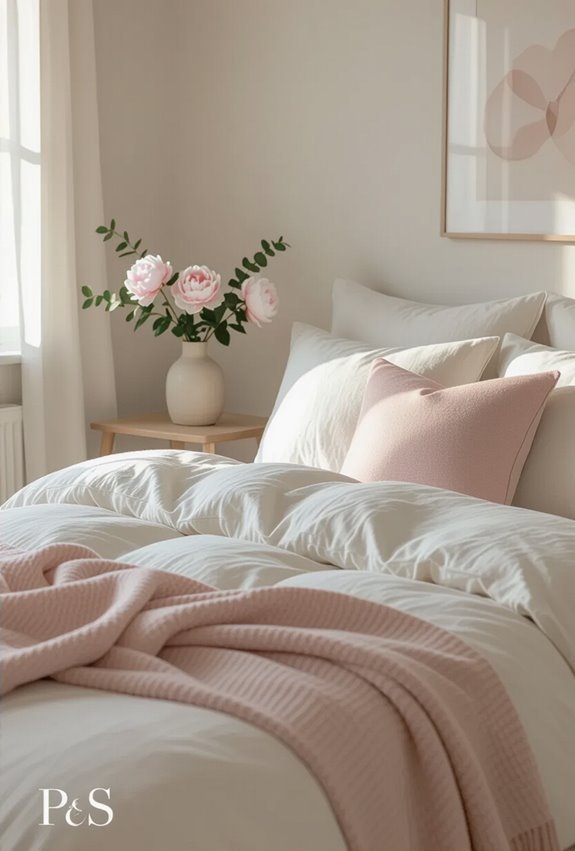 creamy white with blush