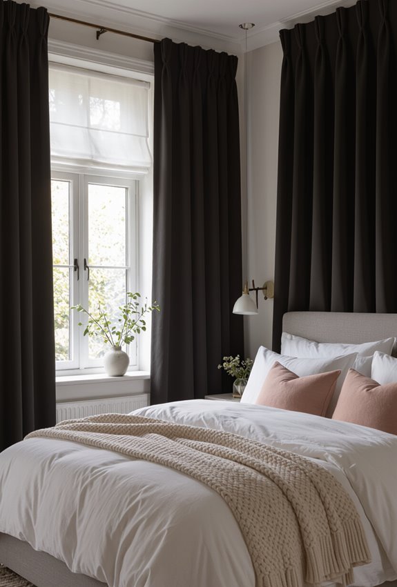 create a dark restful bedroom