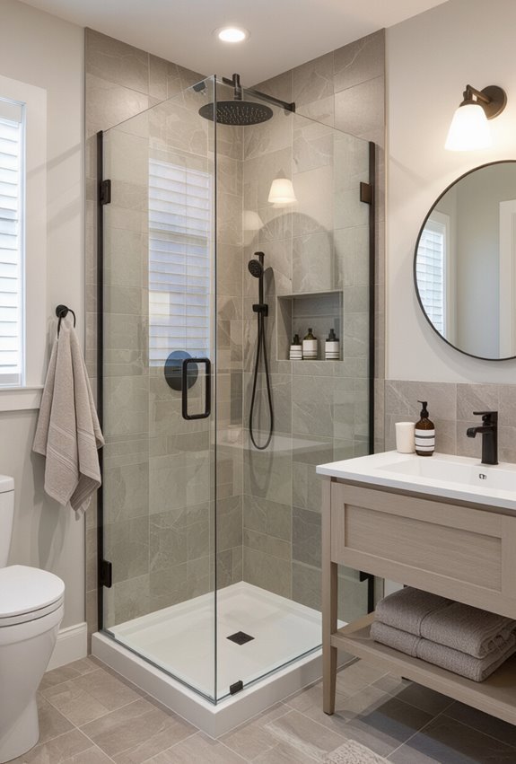 create airy seamless shower sightlines