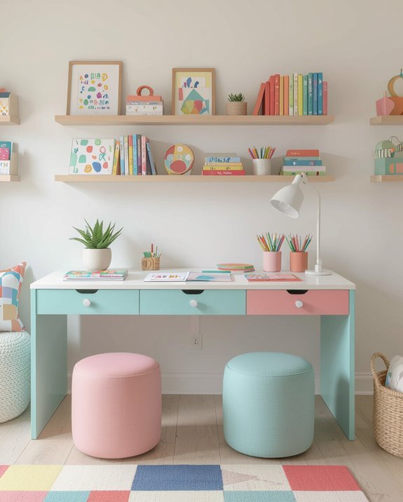 creative and colorful workspace