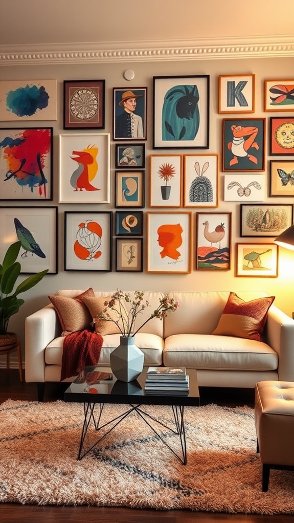 creative art wall arrangement