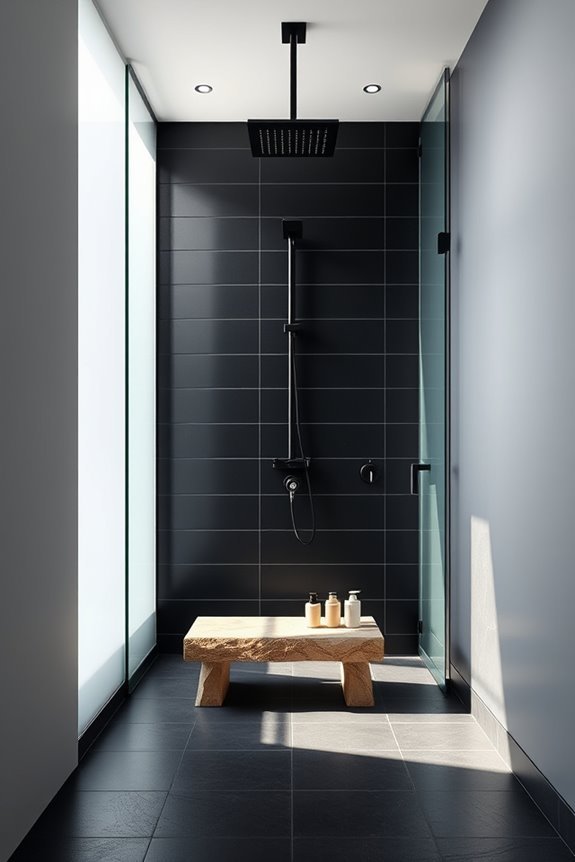 creative black shower design