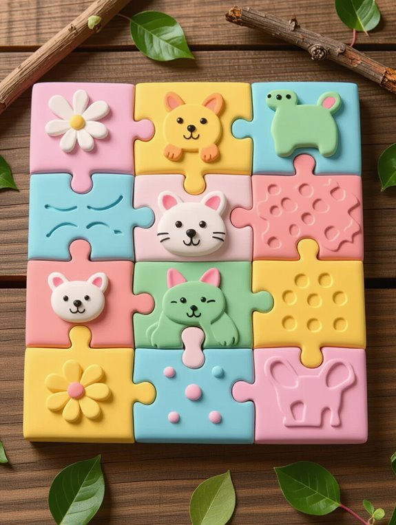creative clay puzzle activity