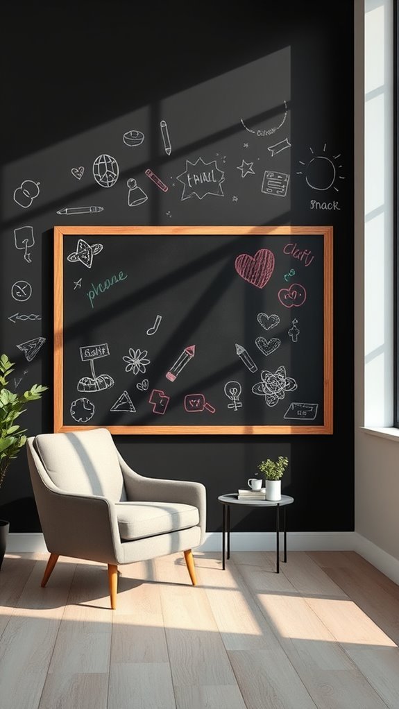 creative interactive chalkboard wall