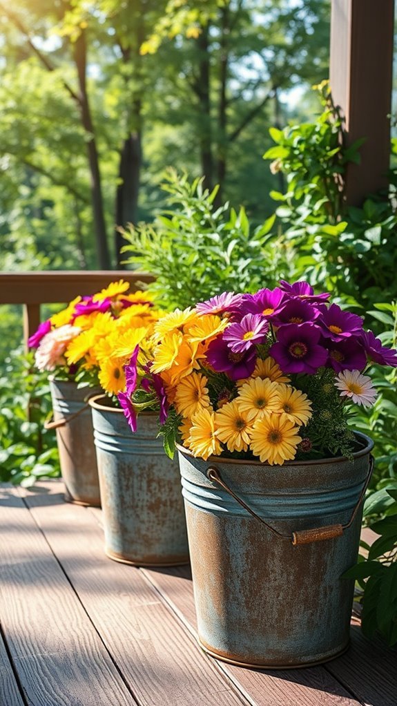 creative metal bucket planters