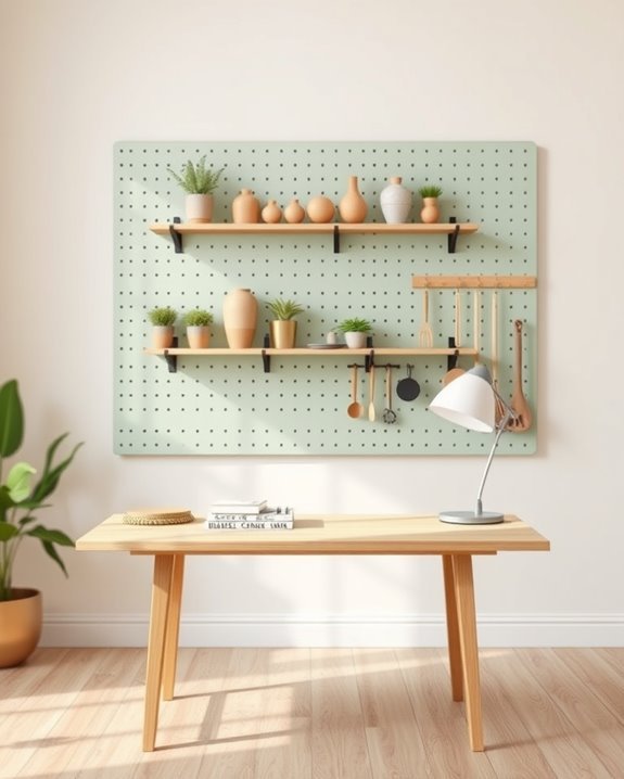 creative organization with pegboard