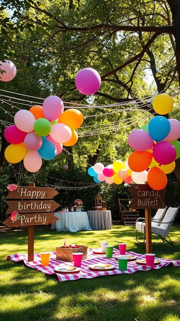 creative outdoor party signage