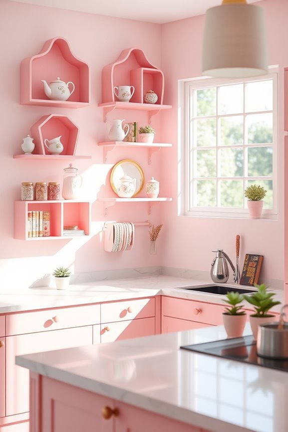 creative pink kitchen decor