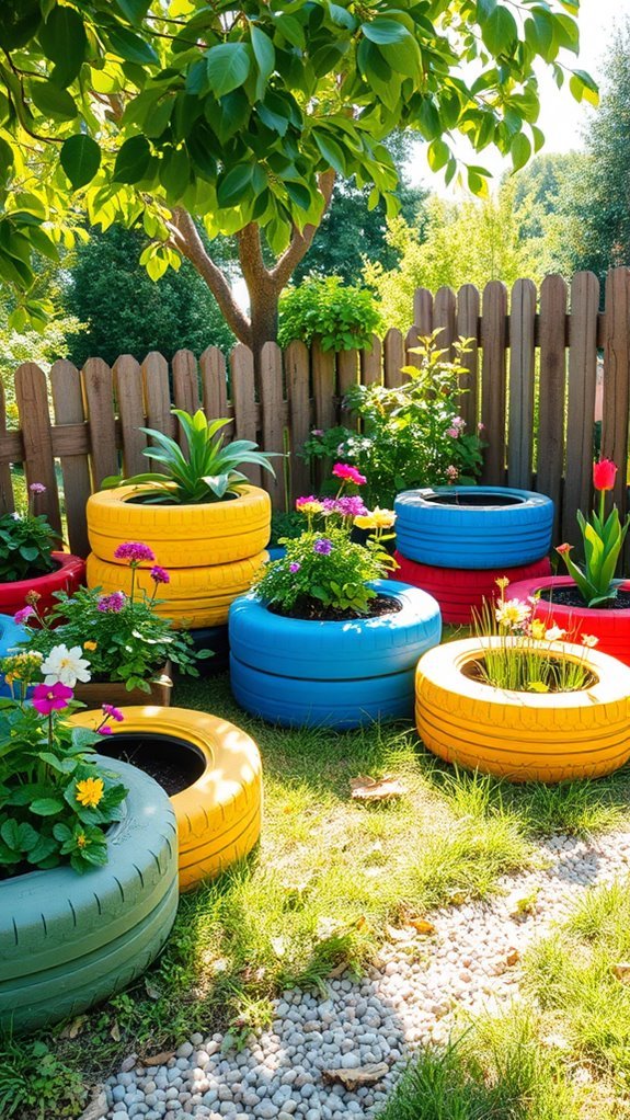 creative tire planters garden