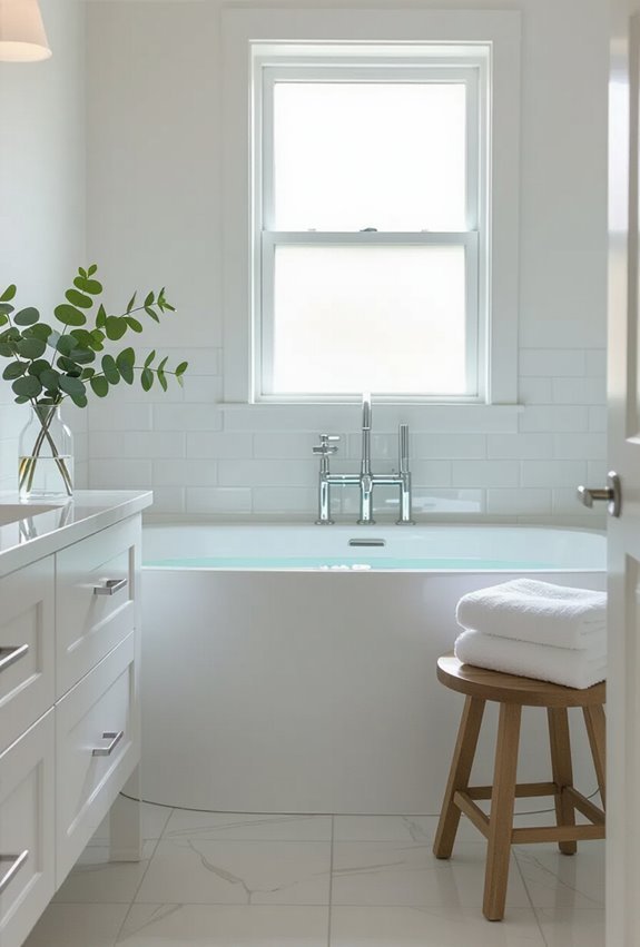 crisp white glossy cabinetry