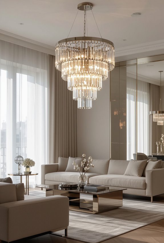 crystal and chrome glamorous lighting