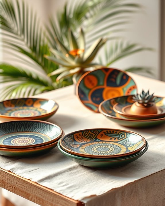 cultural hand painted ceramic plates