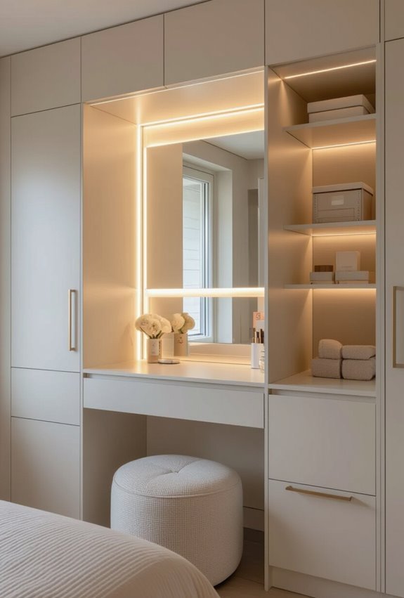 cupboard integrated compact grooming station