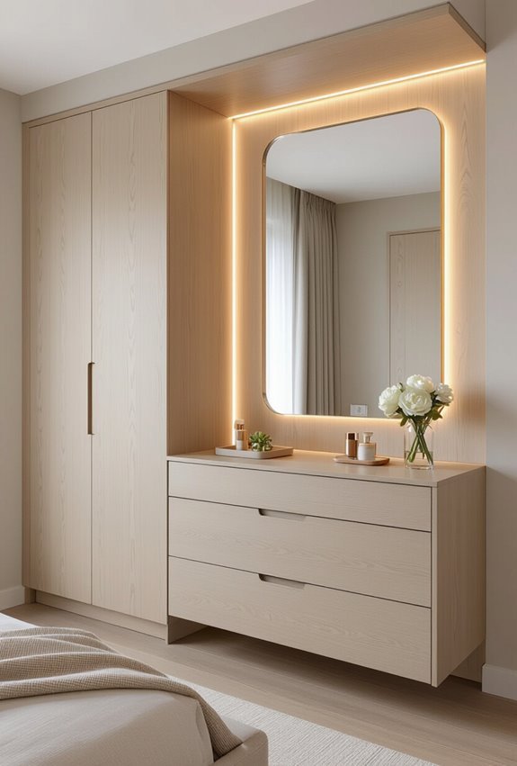 cupboards with integrated vanity