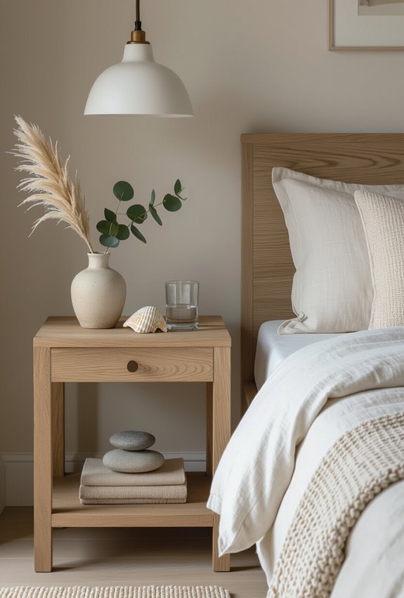 curated driftwood seaside bedside