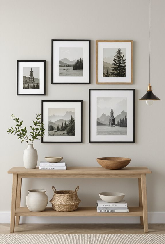 curated eclectic grided artwall